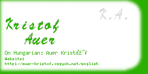 kristof auer business card